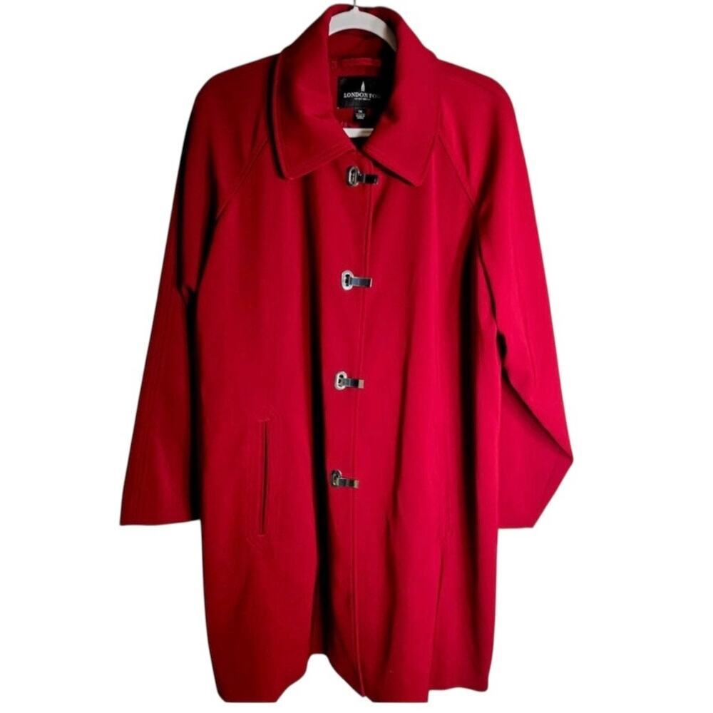 London Fog Rain Trench Coat Size 1x Red Outdoor R… - image 2